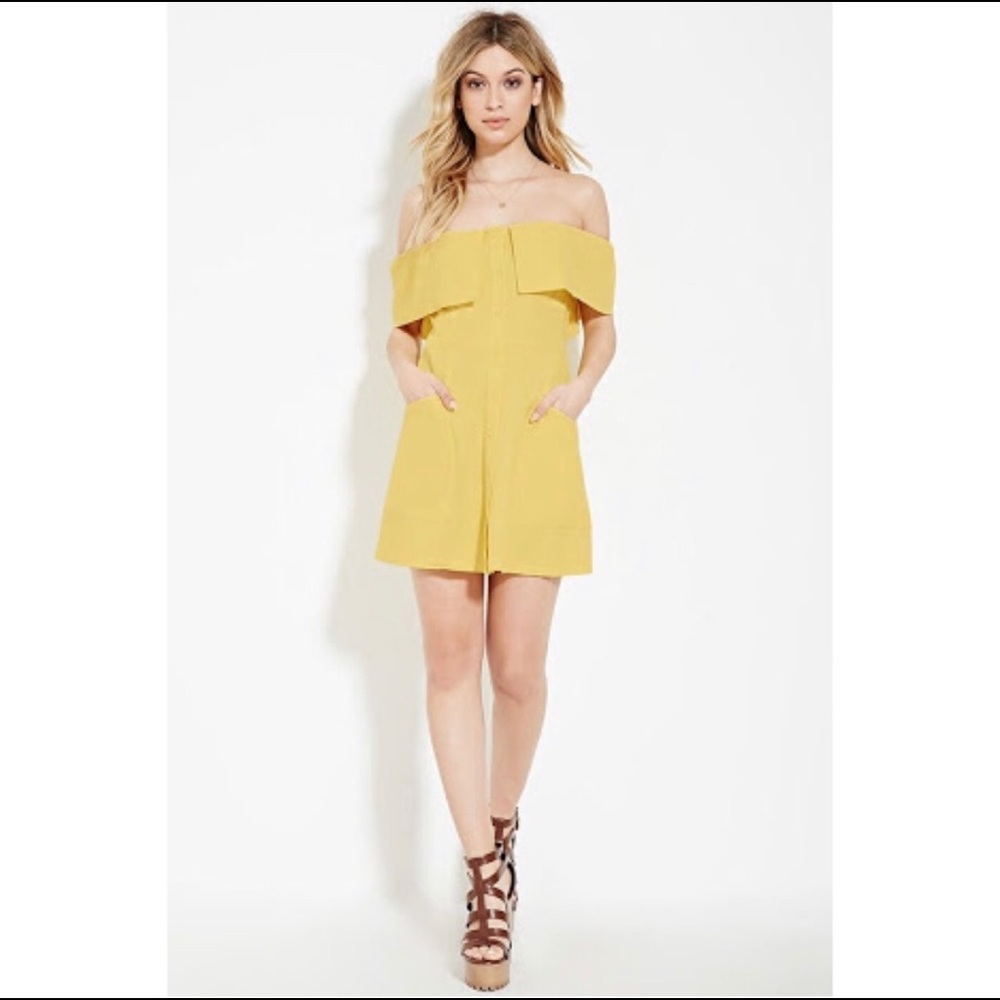 Off the shoulder button down dress